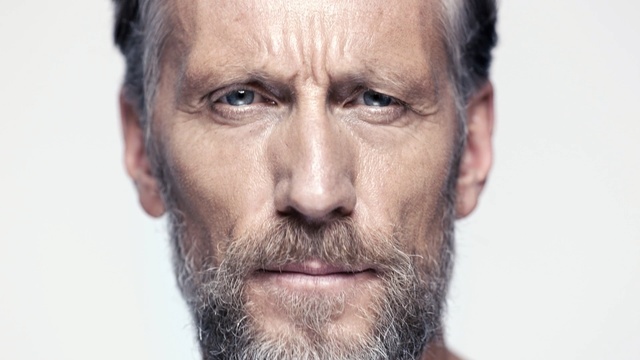 Video Reference: Face, Hair, Facial hair, Beard, Forehead, Skin, Chin, Head, Moustache, Nose, Person