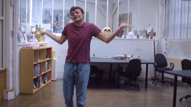 Video Reference: Shoulder, Standing, Arm, Joint, Furniture, Desk, Shelf, Shelving, Leg, Sitting