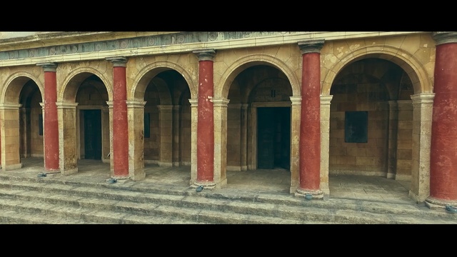 Video Reference: arch, arcade, column, structure, architecture, wall, facade, brick, window, history, Person