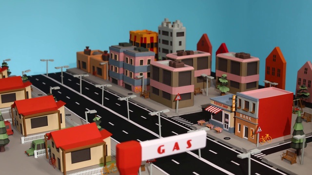 Video Reference: Scale model, Residential area, Town, Architecture, Transport, Human settlement, Neighbourhood, House, Mixed-use, Building