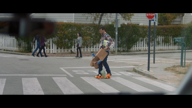 Video Reference: road, infrastructure, car, skateboard, longboard, skateboarding equipment and supplies, vehicle, longboarding, asphalt, sports equipment, Person