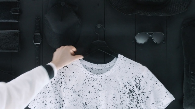 Video Reference: Shoulder, Design, Neck, Outerwear, T-shirt, Textile, Dress, Top, Sleeve, Black-and-white