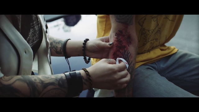 Video Reference: Arm, Tattoo, Hand, Wrist, Temporary tattoo, Finger, Flesh, Tattoo artist