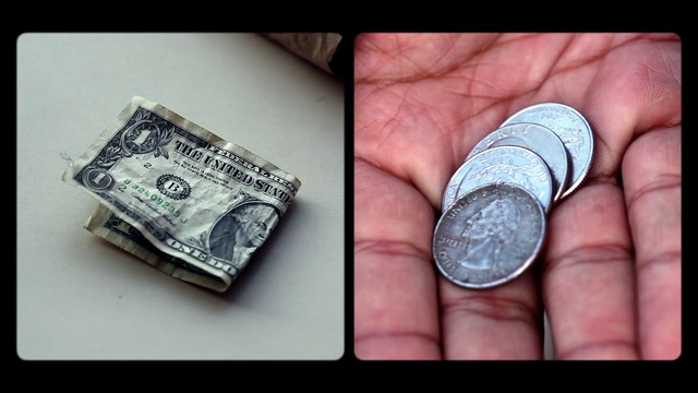 Video Reference: Money, Cash, Currency, Dollar, Saving, Money handling, Banknote, Silver, Metal, Photography