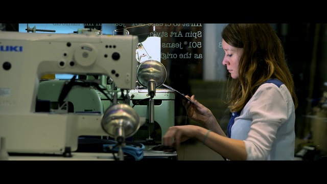Video Reference: sewing machine, engineering, technology, cinematographer, machine, screenshot, Person
