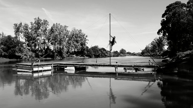 Video Reference: reflection, waterway, water, black and white, tree, sky, monochrome photography, plant, bayou, canal