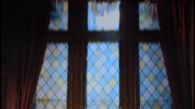 Video Reference: Blue, Window, Glass, Stained glass, Daylighting, Architecture, Tints and shades, Symmetry, Textile, Interior design