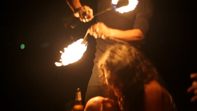 Video Reference: Light, Heat, Fire, Performance art, Performance, Sky, Fun, Night, Hand, Flame