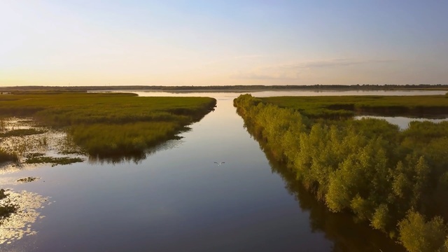 Video Reference: Body of water, Natural landscape, Water resources, Natural environment, Marsh, Tidal marsh, Reflection, Water, River, Salt marsh