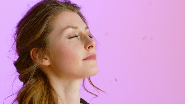 Video Reference: face, pink, nose, eyebrow, beauty, cheek, chin, girl, lip, forehead