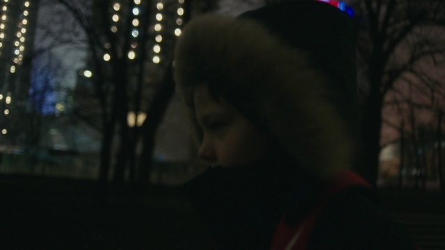 Video Reference: Face, Darkness, Light, Head, Night, Lighting, Tree, Human, Eye, Midnight