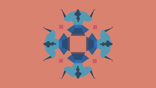 Video Reference: blue, symmetry, graphic design, art, font, design, computer wallpaper, organism, line, illustration, Person