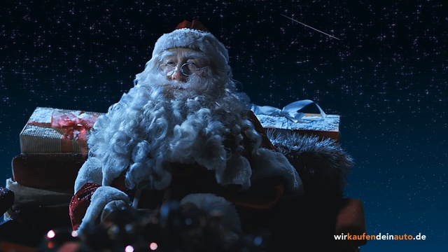 Video Reference: Santa claus, Snow, Sky, Winter, Christmas, Night, Tree, Fictional character, Snowman, Event, Person