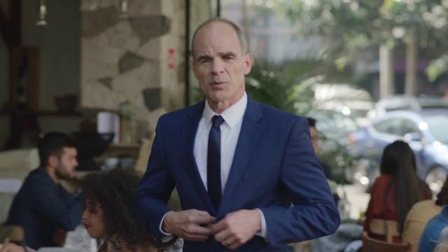 Video Reference: Suit, White-collar worker, Businessperson, Formal wear, Event, Official, Gesture, Tie, Business, Smile