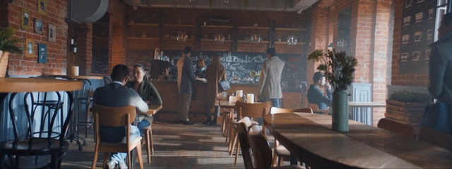 Video Reference: cafe, people, man, girl, table