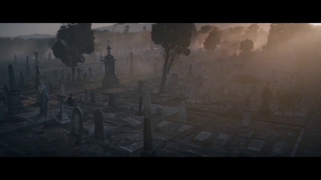 Video Reference: Atmospheric phenomenon, Darkness, Atmosphere, Biome, Screenshot, Pc game, Sky, Digital compositing, Landscape, Mist, Person, Photo, Dark, Building, Covered, Man, Street, Cloudy, Sun, Standing, Rain, Train, Sunset, Large, Snow, Traffic, Group, Cemetery, Grave, Video game, Fog, Nature, Day