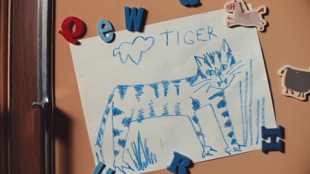 Video Reference: Illustration, Art, Font, Drawing, Child art, Visual arts, Fawn, Paper, Bulletin board