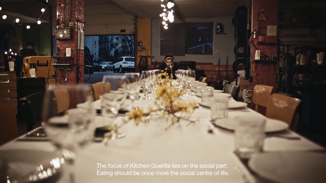 Video Reference: Restaurant, Rehearsal dinner, Function hall, Banquet, Centrepiece, Meal, Dinner, Table, Event, Party, Person