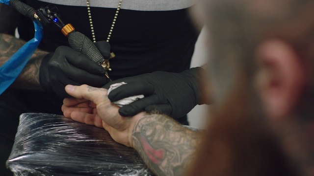 Video Reference: Tattoo, Hand, Finger, Wrist, Nail, Tattoo artist
