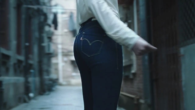 Video Reference: jeans, standing, denim, girl, trousers, suit, trunk, abdomen, joint, Person