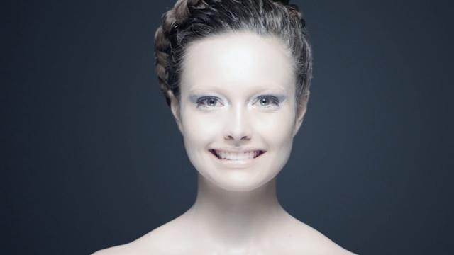 Video Reference: face, beauty, skin, eyebrow, head, chin, hairstyle, forehead, shoulder, cheek, Person