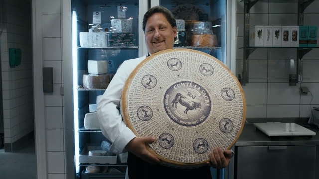 Video Reference: man, cheese, cook, kitchen , Person