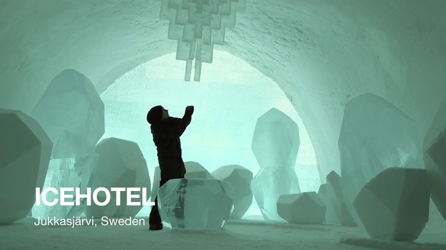 Video Reference: Ice hotel, Ice cave, Snapshot, Photography, Glacial landform, Building, Ice, Igloo, World, Cave