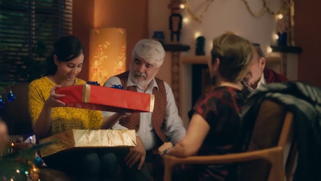 Video Reference: Event, Christmas, Christmas eve, Ceremony, Family, Conversation, Person