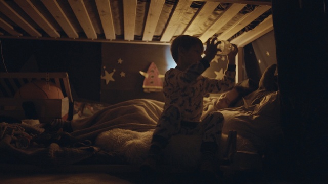 Video Reference: Room, Sky, Sitting, Tints and shades, Night, Bed, Darkness, House