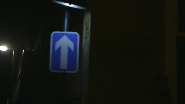 Video Reference: Blue, Light, Night, Font, Darkness, Signage, Electric blue, Logo, Graphics