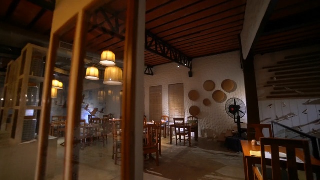 Video Reference: Building, Restaurant, Architecture, Room, House, Real estate, Interior design, Ceiling