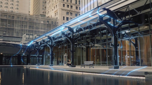 Video Reference: Building, Architecture, Metropolitan area, City, Mixed-use, Glass, Metal, Steel, Commercial building