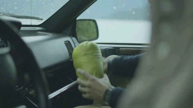 Video Reference: Vehicle door, Driving, Windshield, Steering wheel, Vehicle, Car, Automotive window part, Automotive exterior, Glass, Hand