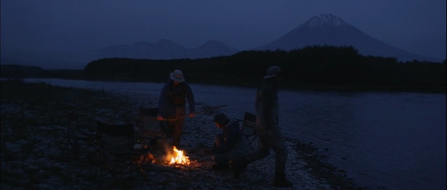 Video Reference: Campfire, Fire, Bonfire, Sky, Night, Evening, Recreation, River, Lake, Geological phenomenon