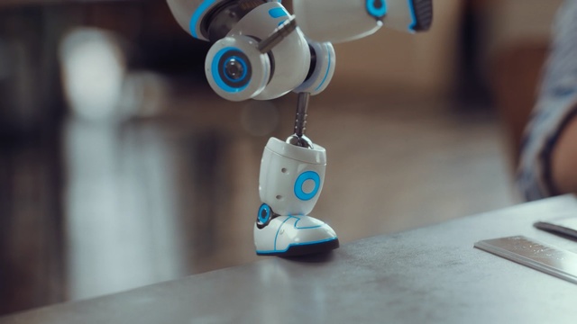 Video Reference: Robot, Blue, Machine, Product, Technology, Toy, Animation, Baby Products