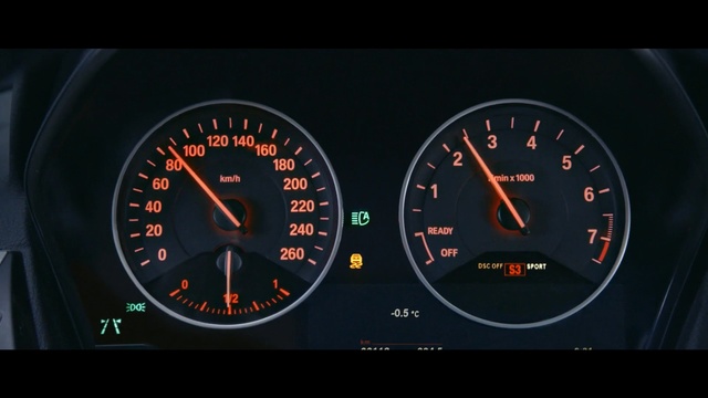 Video Reference: control panel, car, meter, indicator, instrument, dashboard, speedometer, speed, automobile, dial, panel, vehicle, black