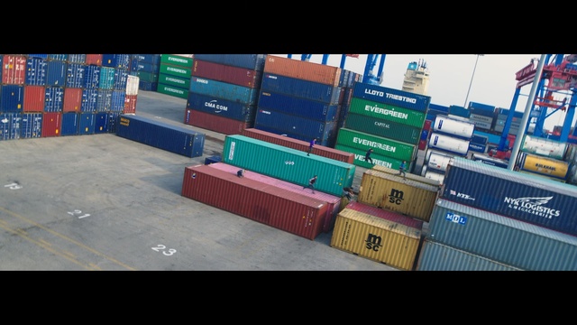 Video Reference: Shipping container, Container ship, Transport, Freight transport, Cargo ship, Vehicle, Ship, Asphalt, Wood, Watercraft