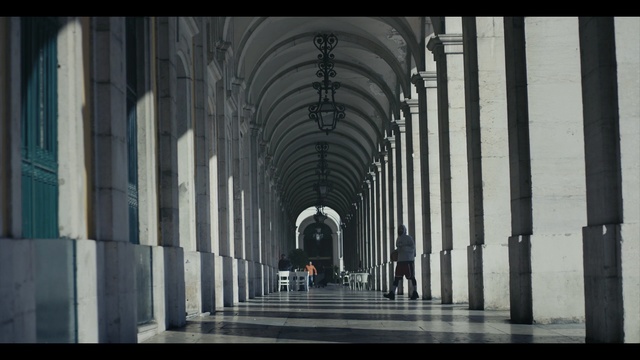 Video Reference: Symmetry, Architecture, Arch, Building, Arcade, Black-and-white, Column, Monochrome, Photography, Stock photography, Person