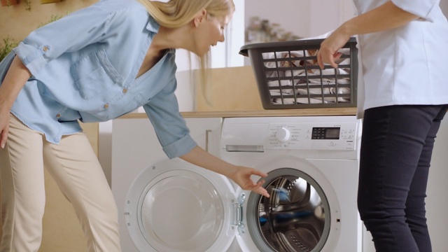 Video Reference: Washing machine, Clothes dryer, Major appliance, Washing, Laundry, Laundry room, Home appliance, Jeans, Room, Homemaker