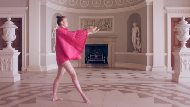Video Reference: pink, beauty, shoulder, flooring, fashion, joint, girl, floor, photo shoot, interior design