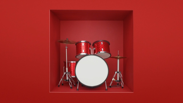 Video Reference: Drum, Drums, Red, Musical instrument, Still life photography, Percussion, Drumhead, Snare drum, Tom-tom drum, Room, Person