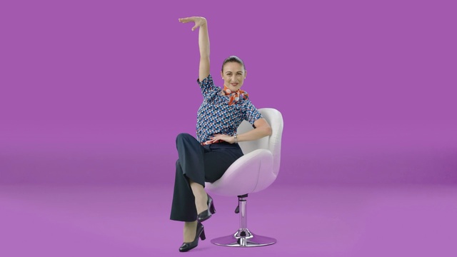 Video Reference: Purple, Sitting, Violet, Furniture, Chair, Event, Dance, Performing arts, Performance