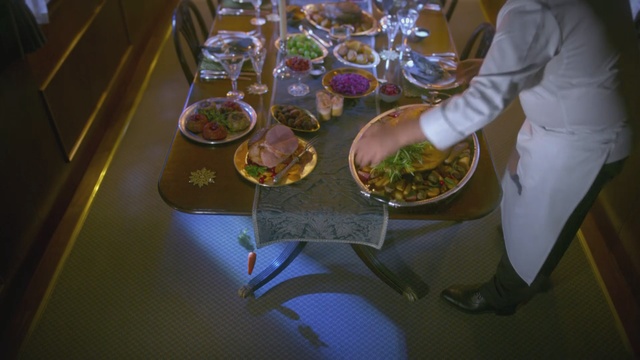 Video Reference: meal, food, cuisine, dish, buffet, lunch, supper, Person