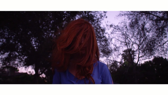 Video Reference: red, purple, girl, violet, sky, tree, long hair, fun, Person