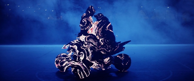 Video Reference: stunt performer, computer wallpaper, extreme sport, sky, darkness, motorcycle, machine, freestyle motocross, electric blue, Person