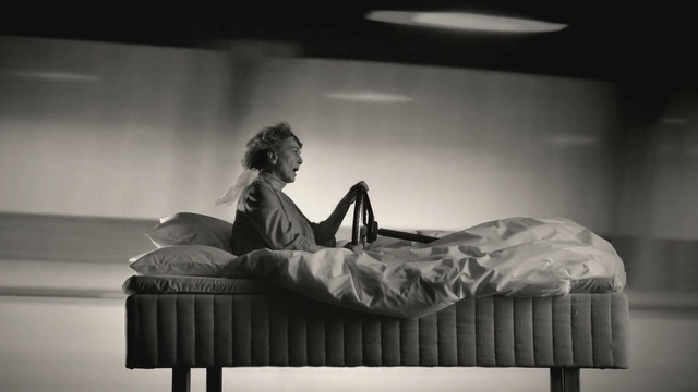 Video Reference: Black, Furniture, Bed, Black-and-white, Monochrome, Room, Comfort, Sitting, Couch, Photography