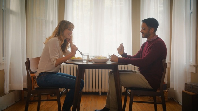 Video Reference: conversation, furniture, communication, sitting, table, girl, Person