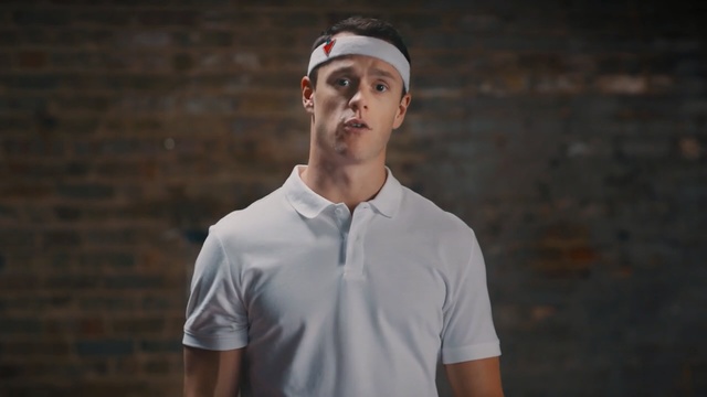 Video Reference: headgear, t shirt, human, cool, ball game, neck, recreation, fun, competition event, cap, Person