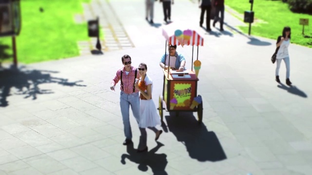 Video Reference: vehicle, pedestrian, street, recreation, Person