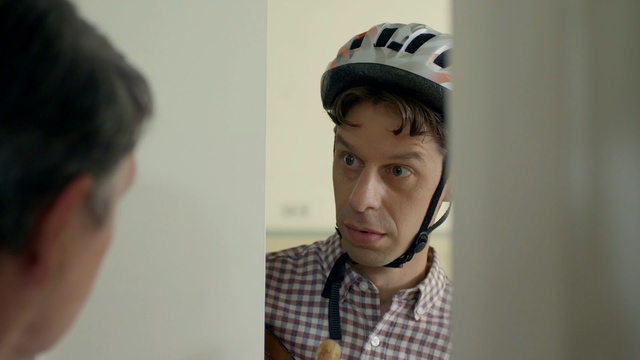 Video Reference: Helmet, Clothing, Personal protective equipment, Forehead, Headgear, Bicycle helmet, Cap, Fashion accessory, Bicycle clothing, Person